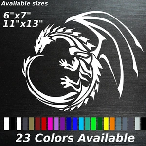 PAIR Dragon Decal Large sticker vinyl cars trucks outdoor custom draco lizard - Picture 1 of 1