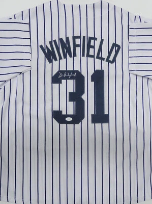 New York Yankees DAVE WINFIELD Signed Custom Replica Pinstripe Jersey AUTO - JSA - Image 1 of 3