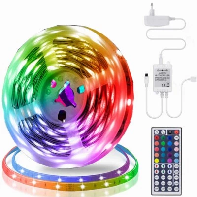 Lewentech LED Strip 2m/5w RGB USB-set IR Remote Multi Color 48 LED 6’ Peel/Stick - Image 1 of 4