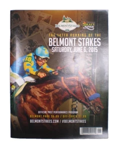 2015 BELMONT STAKES offizielles vergangenes Aufführungsprogramm - American Pharoah gewinnt! - Bild 1 von 5