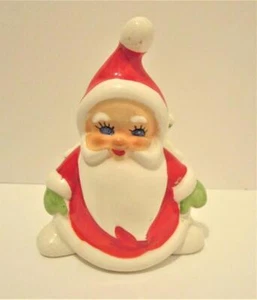 Pequeño soporte de cartas/tarjetas de Santa Claus de colección ojos azules etiqueta original - Imagen 1 de 7