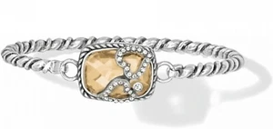 NWT Brighton Your True Color TENDER HEARTS Gold Crystal Squeeze Bracelet MSRP$88 - Picture 1 of 4