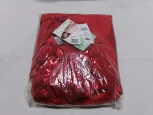 H771 BONNIE JEAN Red Sequin Velvet Mikado Dress Girls Size 18 1/2 - Picture 1 of 4