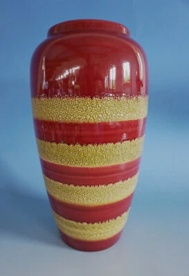 West Germany Vase Bodenvase Keramik Reliefdekor 60/70er Jahre 45 cm (F23-611) - Bild 1 von 4