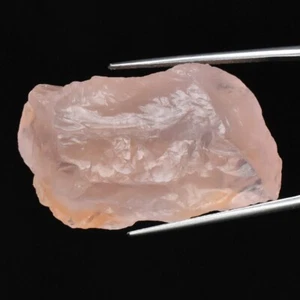 Big! 71.17ct 34.5x18.5mm Natural Untreated Pink Facet Rough Rose Quartz Gemstone - Picture 1 of 5