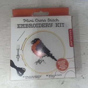 cross stitch kit complete NIB by kikkerland Bird pattern Embroidery - Picture 1 of 2