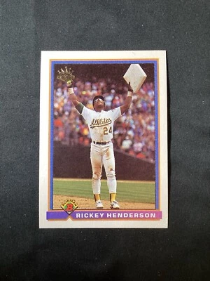 1991 Bowman - #692 Rickey Henderson (All-Time Stolen Bases Leader) NM - Image 1 of 4