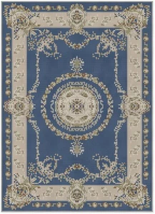 Kreuzstichmuster von Florashell - Puppenstubenteppich - blau & creme - Bild 1 von 1