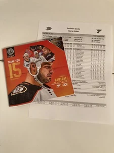 Anaheim Ducks v St Louis Blues GAMEDAY PROGRAM +Press Stats Ryan Getzlaf Last Gm - Picture 1 of 3