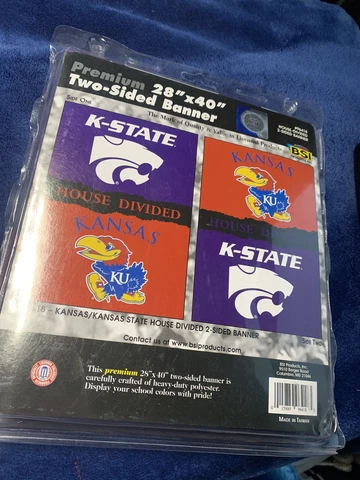 Kansas Jayhawks Kansas State Wildcats 28" x 40" Two-Sided House Divided Banner Cover