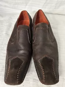 Robert Wayne Herren Schlangendruck braun Wildleder quadratische Zehenpartie Lederschuhe Größe 9 - Bild 1 von 8