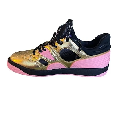 Zapatos de canasta Gucci para mujer rosa, negro 'Cuero metálico dorado' 725905, talla 39,5 Foto 1 de 4