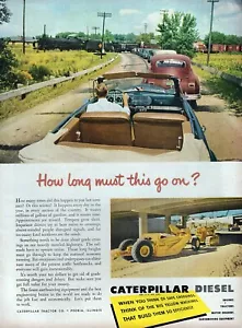Pubblicità originale stampa a colori Caterpillar trattore stradale e cingolato 1950 - Foto 1 di 1
