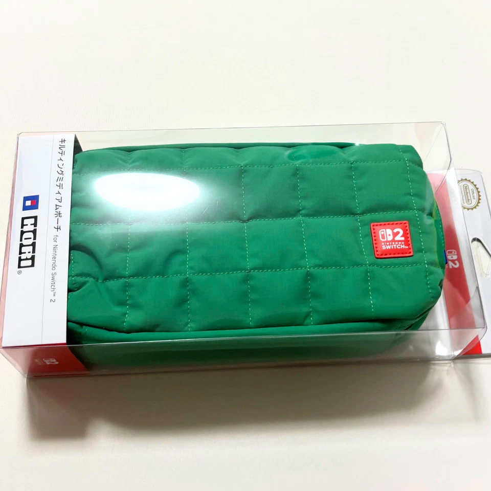 Funda acolchada mediana para consola Nintendo Switch 2 verde nueva Japón HORI Foto 1 de 4
