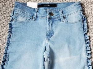 New NWT size 10 Girl’s JOE’S JEANS "Astrid" Wide Leg Blue with Ruffles on Sides - Picture 1 of 6