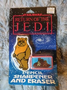 Star Wars Return of the Jedi Ewok Bleistiftspitzer & Radierer NOS SEALED 1983 - Bild 1 von 1