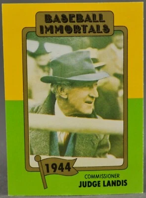 1980-87 SSPC Baseball Immortals Judge Landis 1944 HOF 1st Printing Card #28 - Image 1 of 2