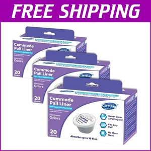 60 Disposable Commode Liners - Super Absorbent, Odor-Sealing Bags for Hygiene - Picture 1 of 12