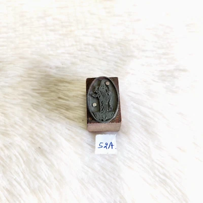 Vintage Göttin Laxmi Design Metall Holz Druckstempel Siegel Alte Dekorative 52A - Bild 1 von 4