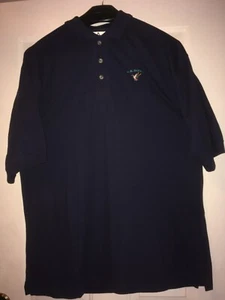 Mens Polo Shirt Cross Basics "MR Ducks" Navy 3XL Collar 3 Button close SS Cotton - Picture 1 of 6