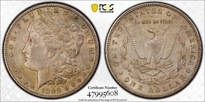 1899 S Morgan Silver Dollar PCGS AU-55, Very Nice Great Eye Appeal Semi-Key Date - Image 1 of 2