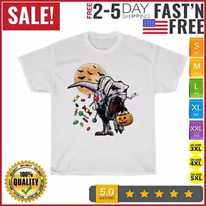 Boo Trex TShirt Funny Halloween Day Scary Tees Vintage T Shirt Men Women Fashion - Picture 1 of 9