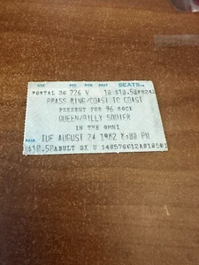 Queen Billy Squier Ticket Stub 1982 Omni Atlanta GA - Picture 1 of 2