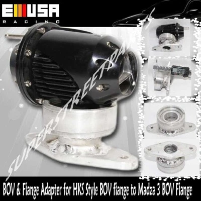 Adaptador de brida y válvula de soplado Mazda 3 brida a HKS estilo BOV Foto 1 de 4