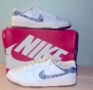 Nike Dunk Low Washed Denim White Blue Sneakers Retro FN6881-100 Men Size 14 - Picture 1 of 7