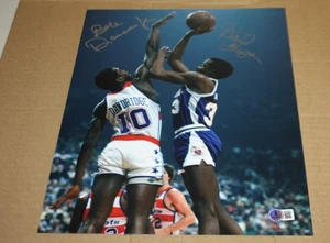 FOTO FIRMADA DOBLE 11x14 NBA HOF DAVID THOMPSON & BOB DANDRIDGE CERTIFICADO DE AUTENTICIDAD BECKETT - Imagen 1 de 2