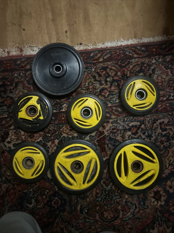 2003-2005 Ski-doo Mxz X 600 Ho Rev Track conjunto de rodas ociosas amarelo 800 500ss 135 - Imagem 1 de 1