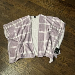 Cuddl Duds Damen S/M Poncho Wickeloptik vorne offen Loungewear seitlicher Knopf neu mit Etikett - Bild 1 von 5