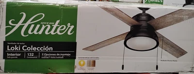 Ventilador de techo Hunter Loki LED bronce noble 52" con cadenas de tracción Foto 1 de 3