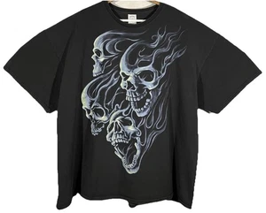 Vintage Y2K Blue Flaming Skulls Jesse Pinkman Mens 3XL Shirt - Picture 1 of 15