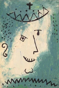 Paul Klee : Crowned Fool : Abstract Expressionist Portrait : Art Print 1938 - Bild 1 von 2