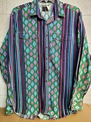 Vtg Frontier Series L/S Button Down Shirt Men’s XL Tall Western Aztec Design! - Image 1 of 4