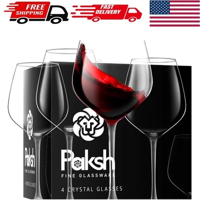 Elegante conjunto de taças de vinho tinto italiano de 4 a 18 oz sem chumbo e cofre para máquina de lavar louça - Imagem 1 de 4