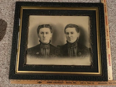 Antique (19c.) Esthetic Movement Frame Original Dark Finish Gesso 24” X28” - Image 1 of 2