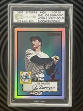 2007 E-TOPPS #408 1952 JOE DIMAGGIO E-CON 5 CLEVELAND LES PAUL RED NSCC 1 OF 10