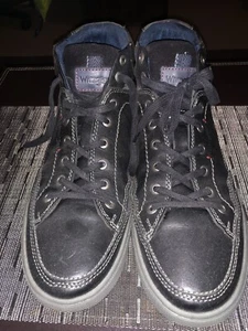 Wrangler Black Hi top Leather trainers UK size 12 /EU 46 Great Condition - Picture 1 of 12