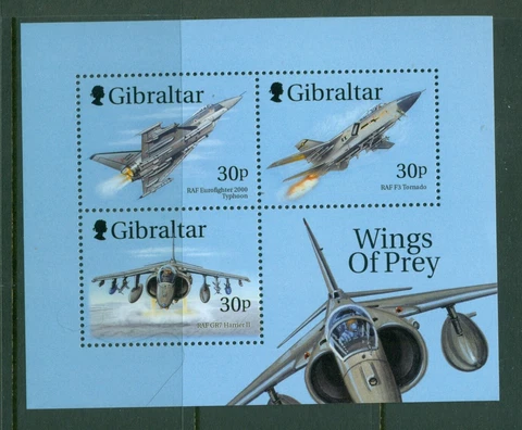 Gibraltar #811a (1999 RAF Fighter Plane sheet) VFMNH CV $3.25 Cover