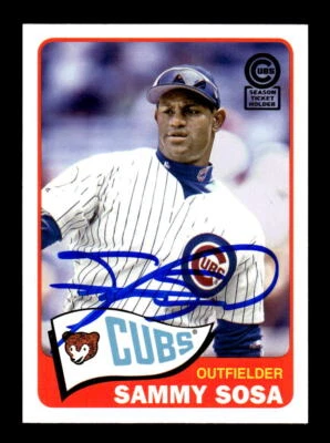 2013 Topps Archives Cubs Season Ticket Holder Sammy Sosa BAS HAND SIGNED AUTO - Image 1 of 2