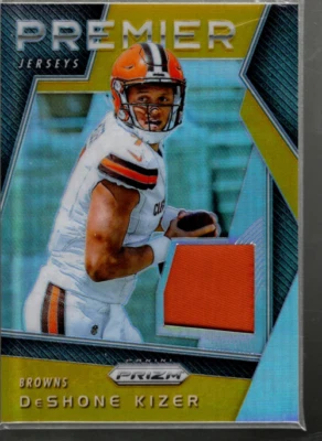 A7132- 2017 Panini Prizm prizm Premier Jerseys Prime #28 DeShone Kizer Auto /25 - Image 1 of 2