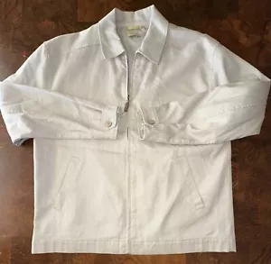 Cubavera Jacket Adult Men's Size Large Beige Full Zip 100% Cotton Light - Picture 1 of 7