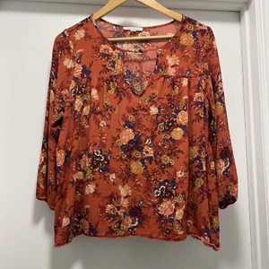 Top boho campesino con ojo de cerradura floral ligero American Eagle para mujer talla M - Imagen 1 de 11