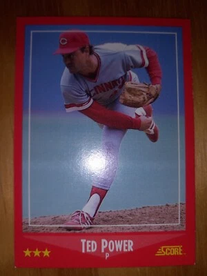 1988 Score Ted Power Pitcher Cincinnati Reds Baseball Team Vintage Card #242 - Image 1 of 2