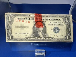 1935 Series G 1 Dollar Bill Banknote Blue Seal Silver Cert Stamped Void W/foil ? - Picture 1 of 9