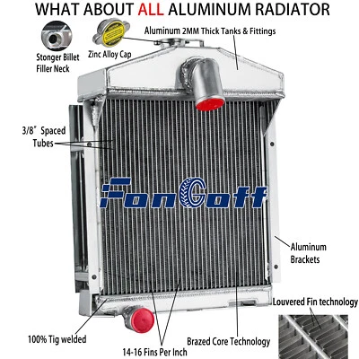 4 Row Radiator Fits International Farmall 100 130 200 230 Super A/C Farmall A AV - Image 1 of 4