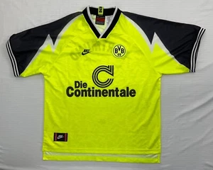 Nike Borussia Dortmund BVB 09 1995 1996 VINTAGE Home Football Shirt Jersey XXL - Picture 1 of 22