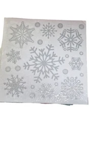 22 Assorted Glittered Christmas Window Stickers Silver Snowflakes Silver - Picture 1 of 4